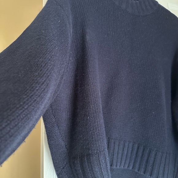 COS Chunky Pure Cashmere Crew Neck Jumper Sweater Navy - Picture 3 of 11